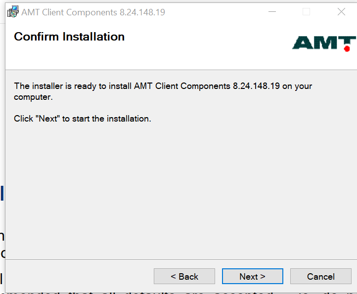 How do I install the AMT Client when ClickOnce isn't practical, such as ...
