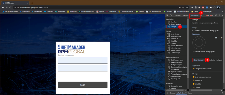 How do I clear the cache in ShiftManager?