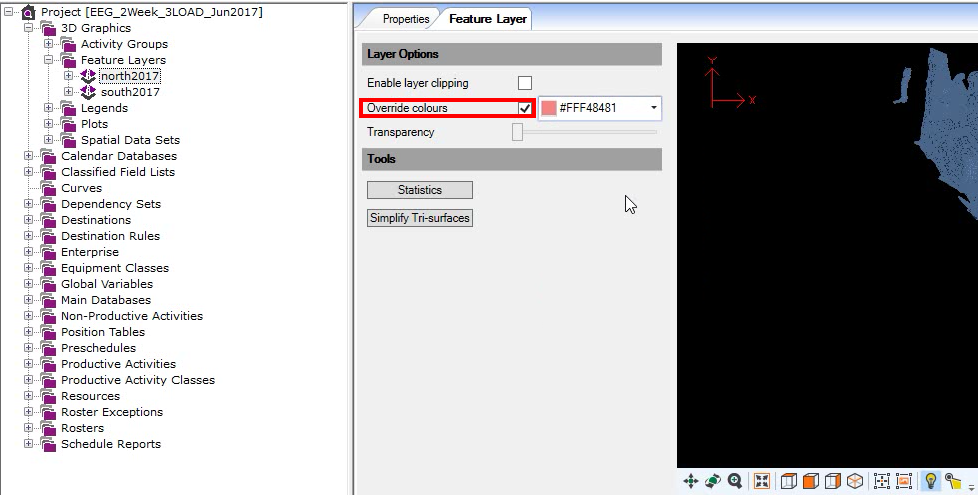 How can I change Feature Layer colours in XACT?
