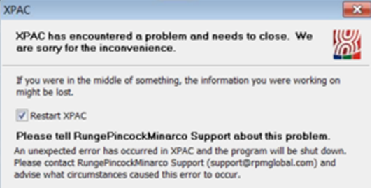 How do I resolve an XPAC crash after opening a plot?
