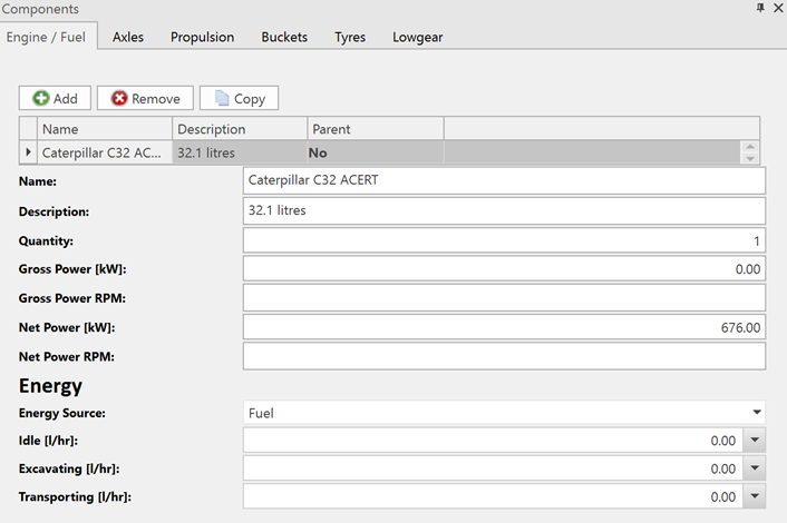 How do I update fuel and energy consumption data in Equipment Library?