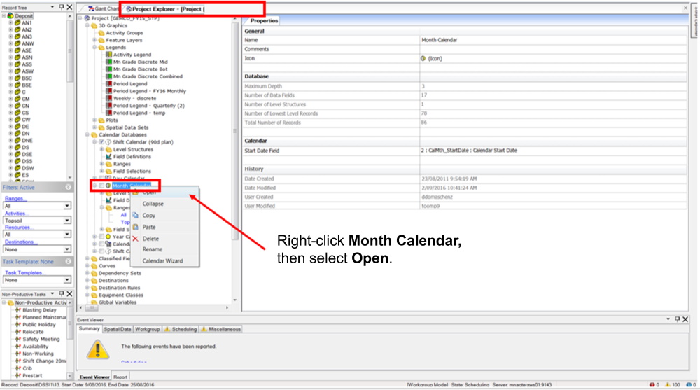 In XACT, how do I extend the length of the current active calendar?