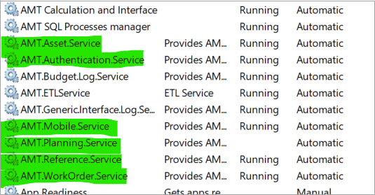 How do I restart AMT Mobile 2.x services?