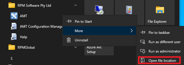 How do I create desktop shortcuts and rename icons for AMT client?