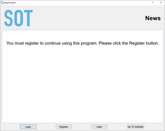 What is the SOT user registration process?