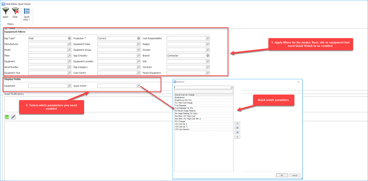 How do I enable the Quick Watch feature in AMT?