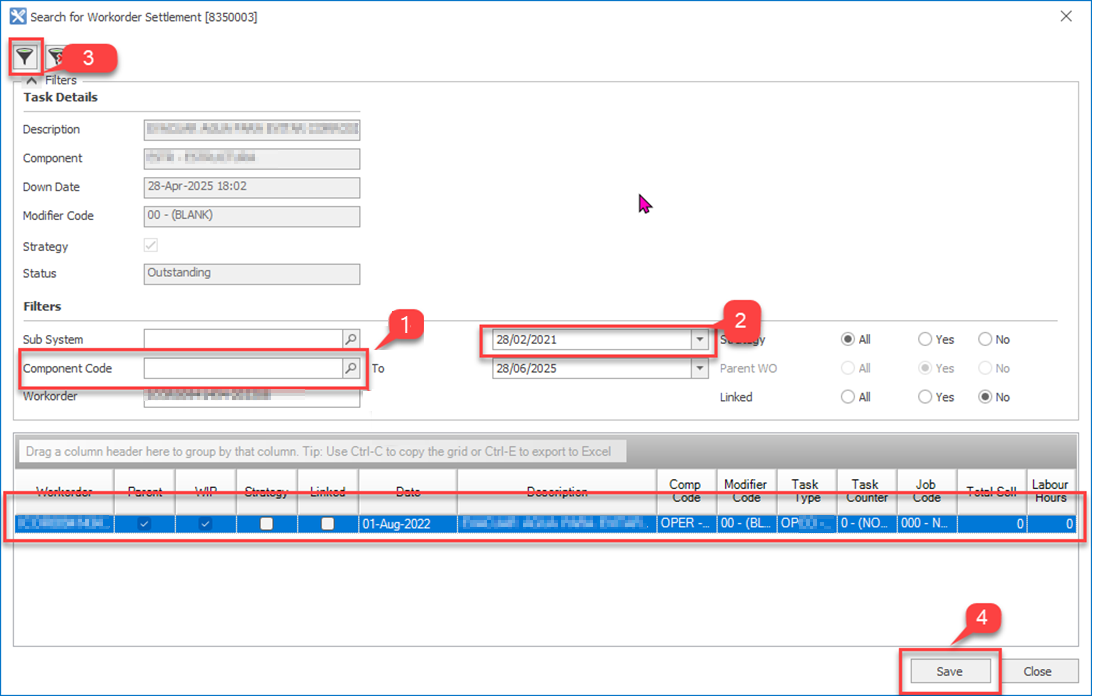 In AMT, how do I manually link a work order settlement generated in our ...