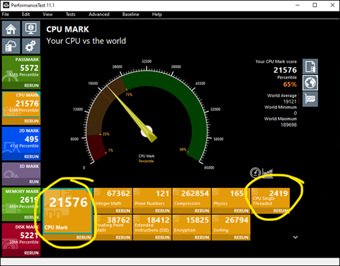 How do I use the Passmark Performance Test app to provide RPM with the ...