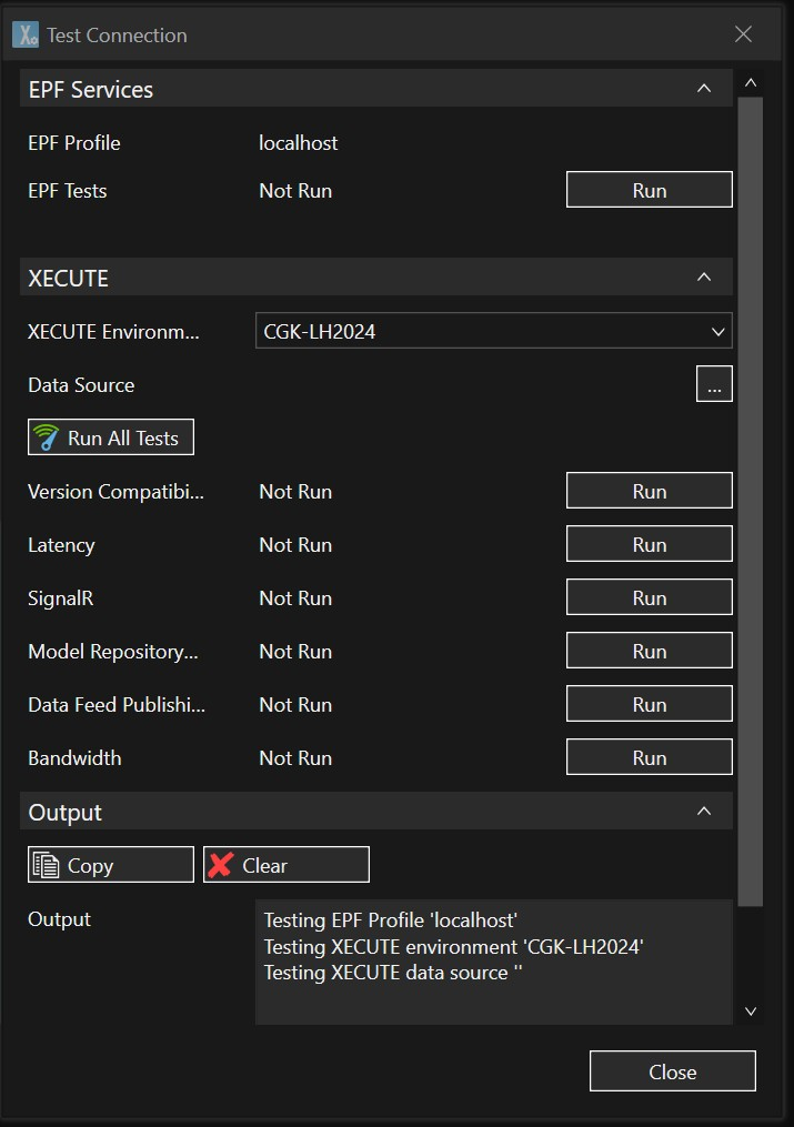 How do I find the Test Connection Results for XECUTE on my computer?