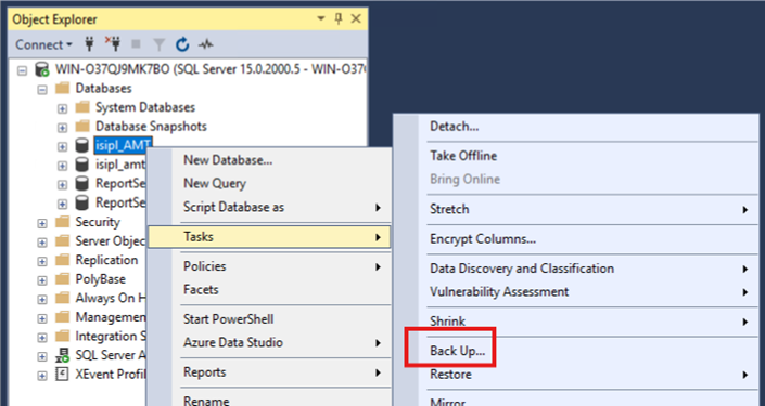 How do I refresh my AMT test server database?