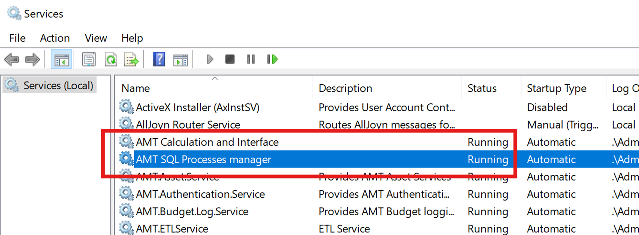 How do I refresh my AMT test server database?
