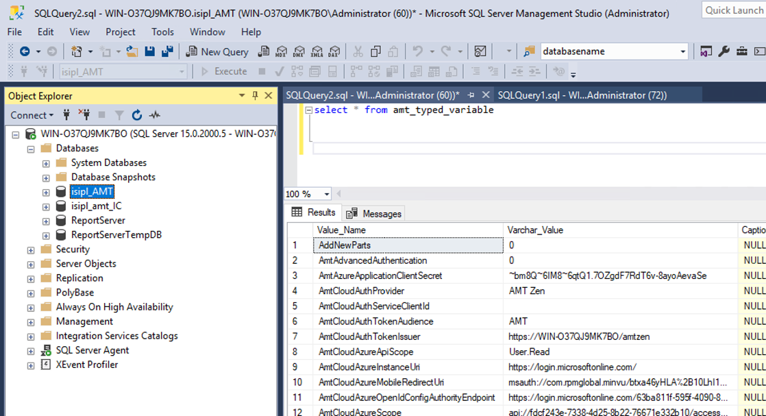 How do I refresh my AMT test server database?