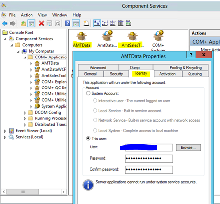 How do I reset the AMT and EPF adapter services account passwords?