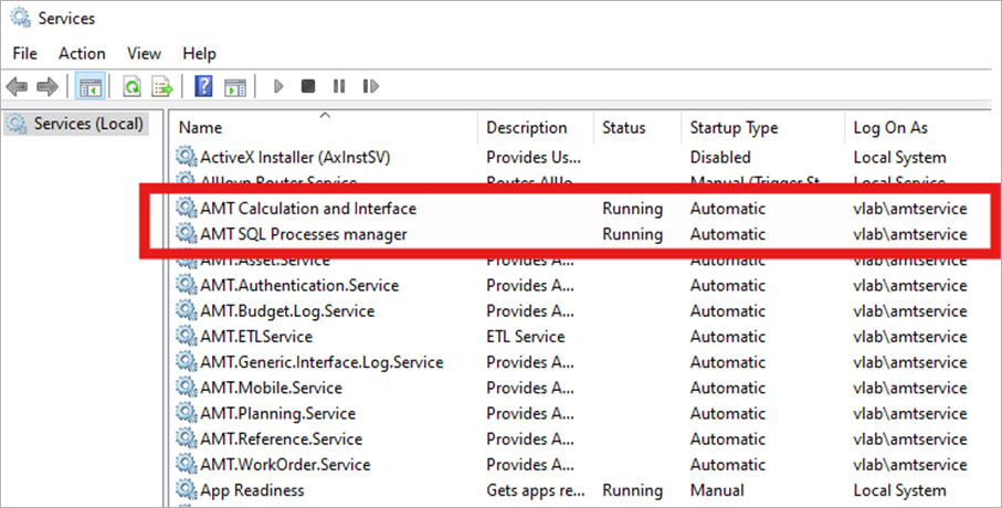 How do I reset the AMT and EPF adapter services account passwords?