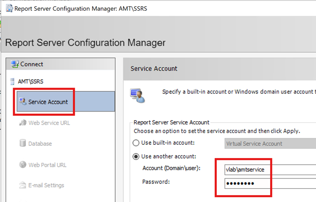 How do I reset the AMT and EPF adapter services account passwords?