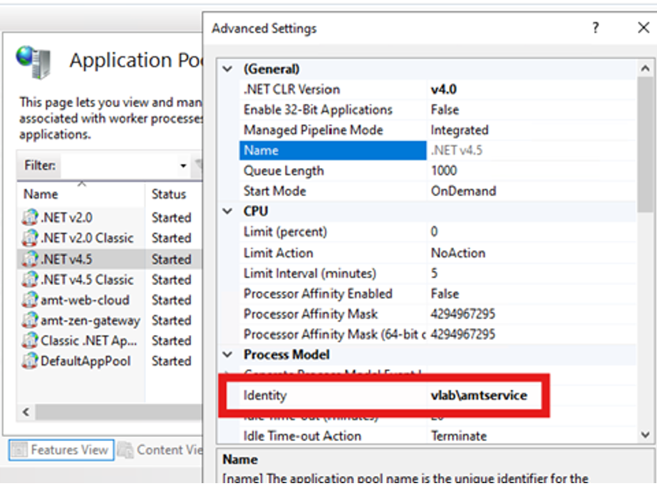 How do I reset the AMT and EPF adapter services account passwords?